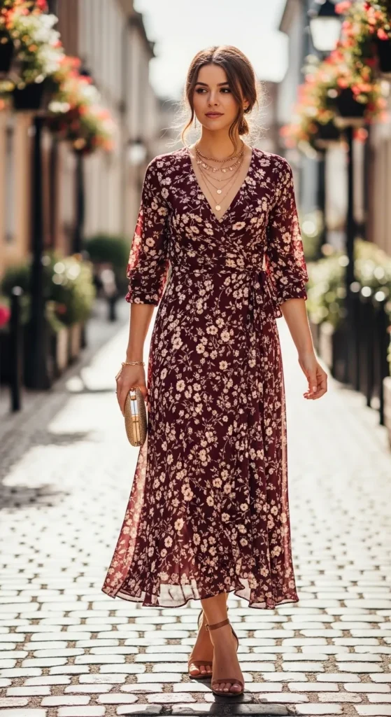  Ditsy Floral Wrap Dress