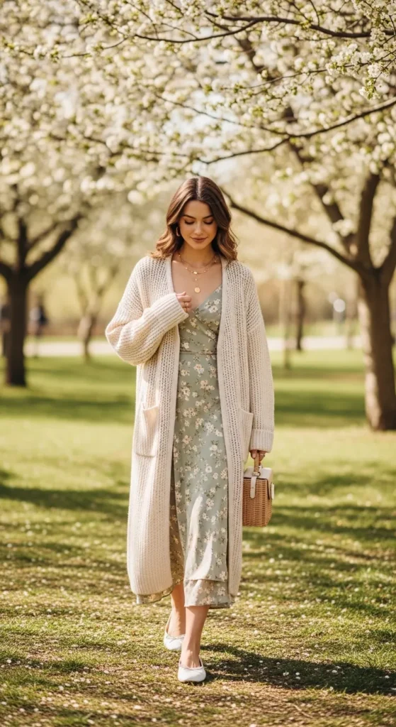 Long Knit Cardigan as a Jacket