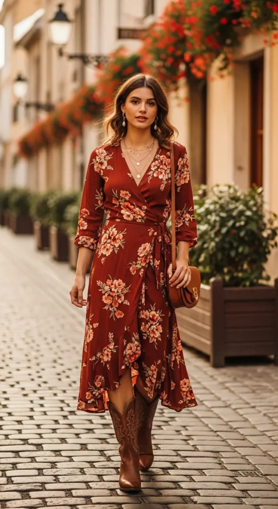 Boots with a Knit Sweater Dress