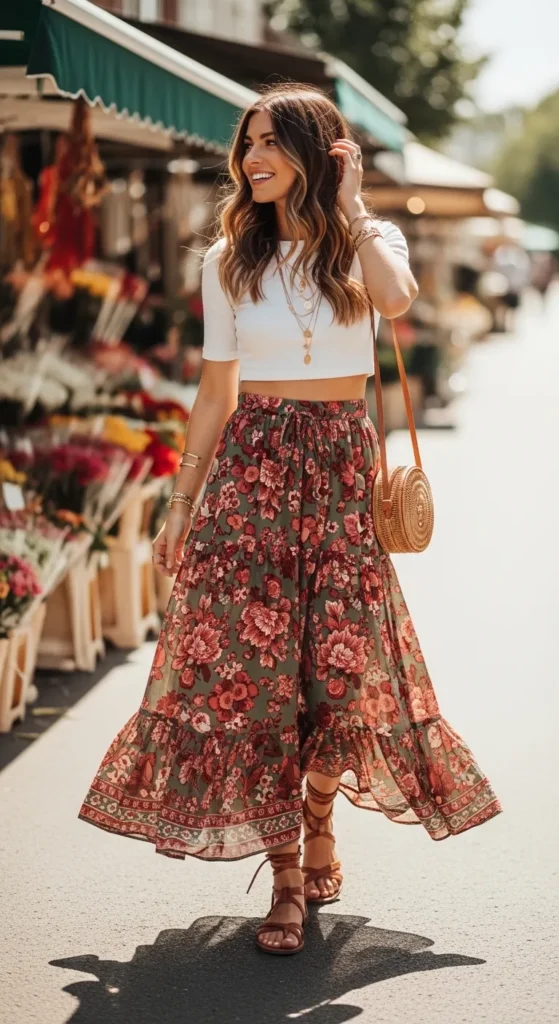  Print Maxi Skirt