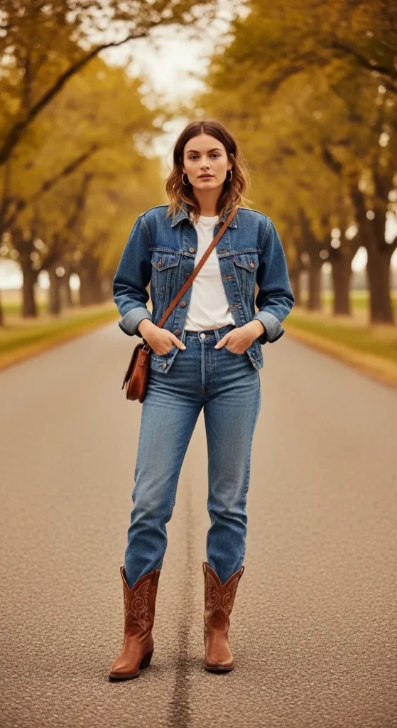  Boots with a Denim Jacket