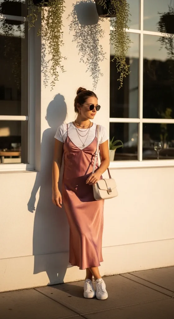 Dress Over a White Tee