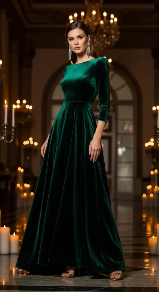 Green Velvet Gown