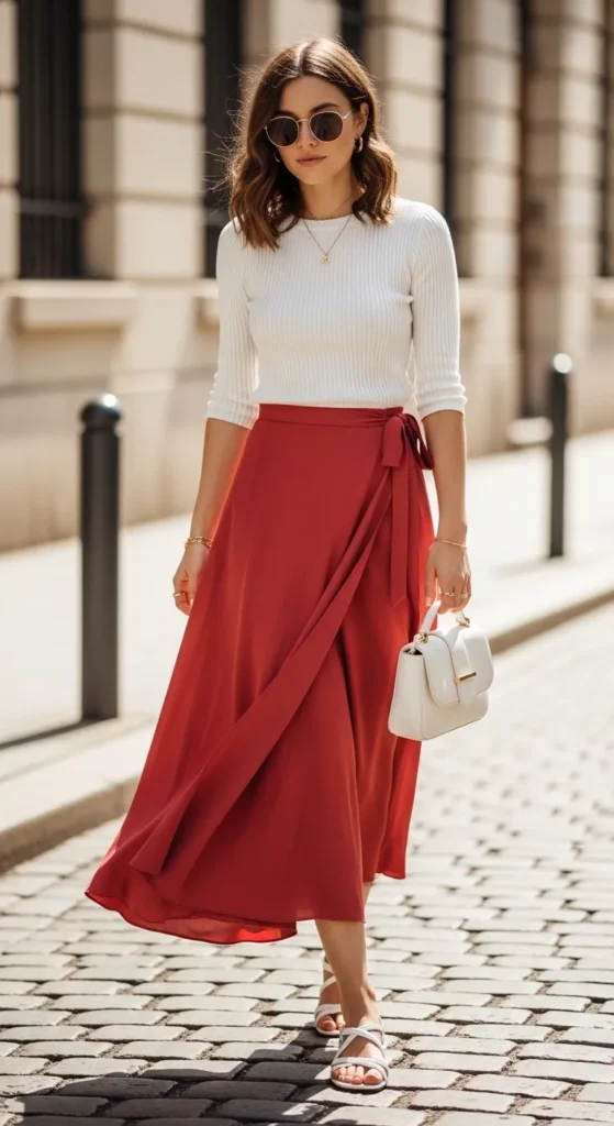 Wrap Midi Skirt