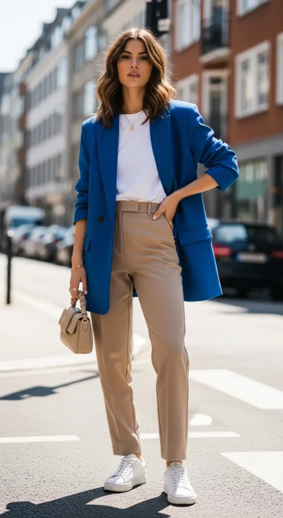  Coloured Blazer with Neutral Basics