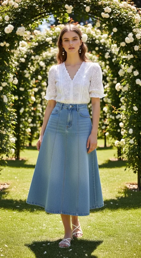 Denim Midi Skirts