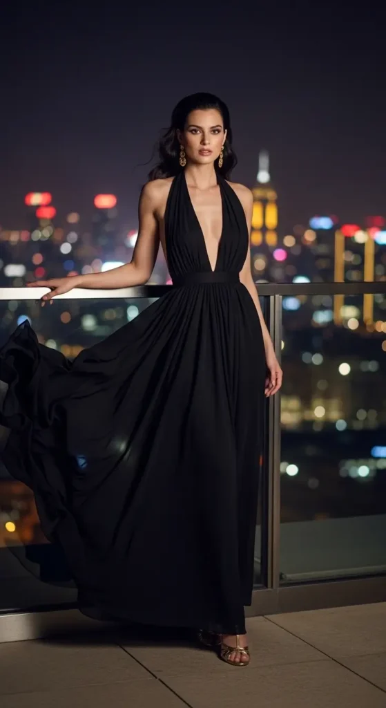 Sensual Deep V-Neck Gown
