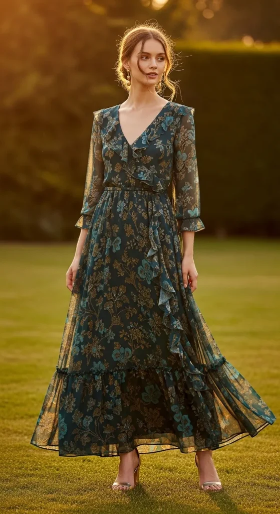 Chiffon Maxi with Ruffle Detail