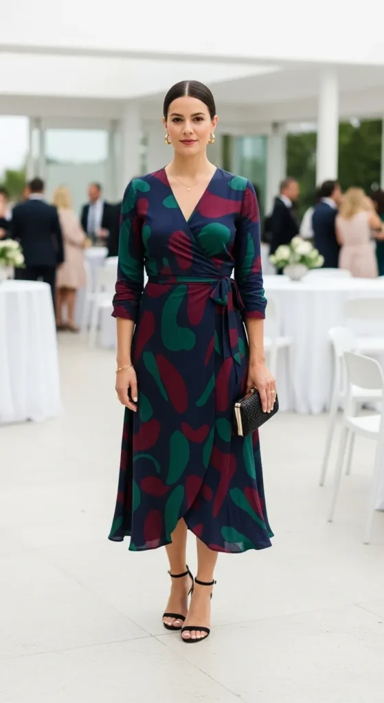 Printed Wrap Midi