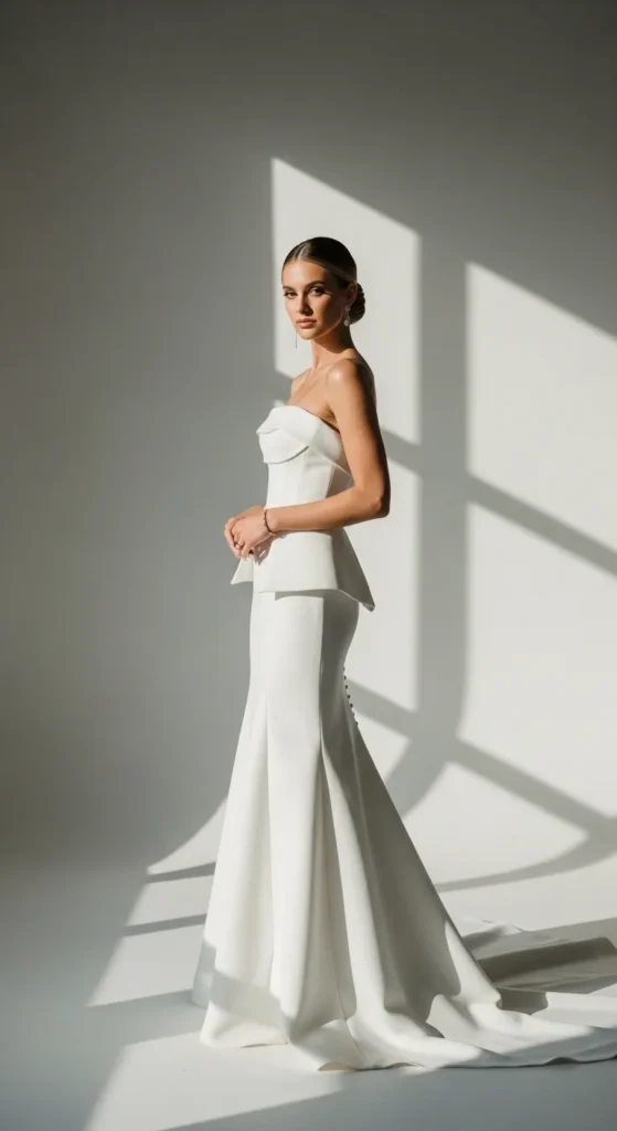 Modern Strapless Minimal Gown