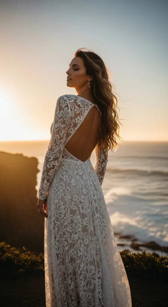 Open Back Boho Lace Dress