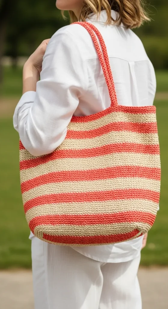 Colourful Woven Tote Bag