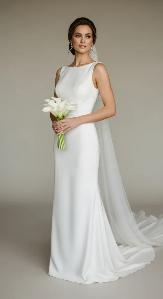 Sleek Satin Column Dress