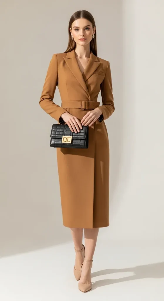 Camel Tailored Dress