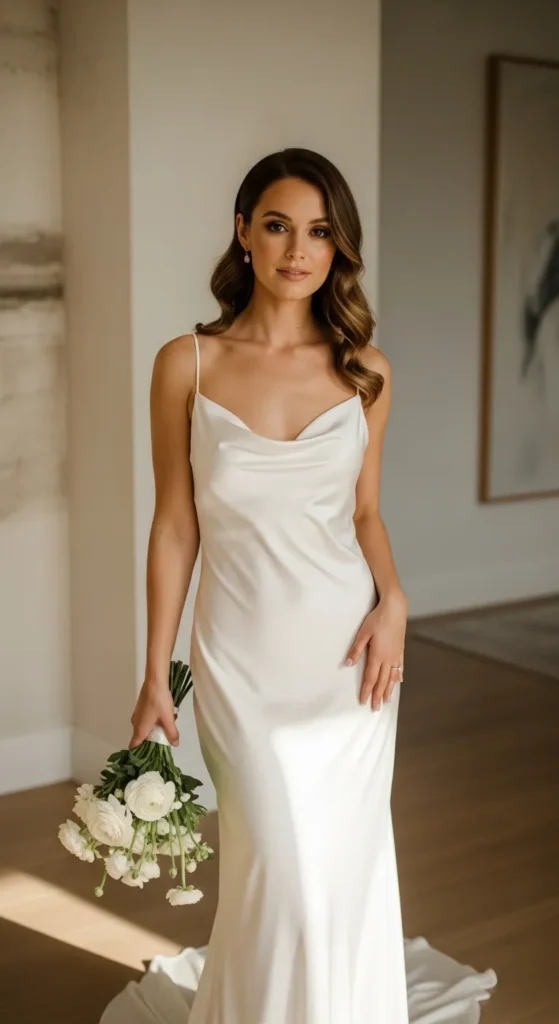Minimal Slip Wedding Dress