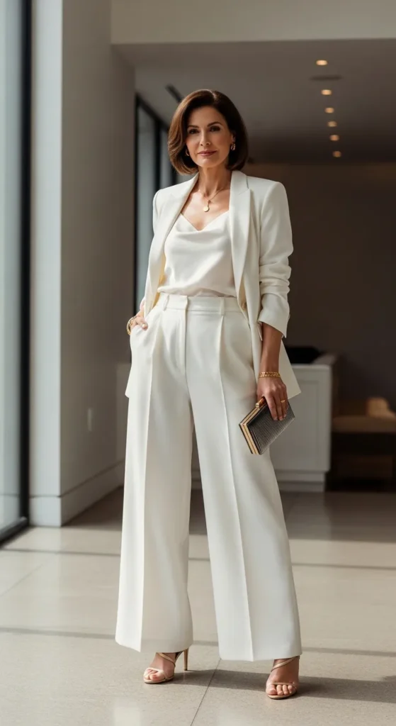Monochrome Pantsuit With Wide Legs