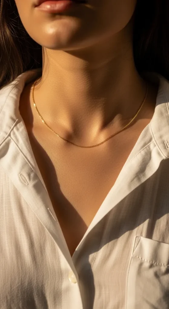 Single Fine Gold Chain Necklace