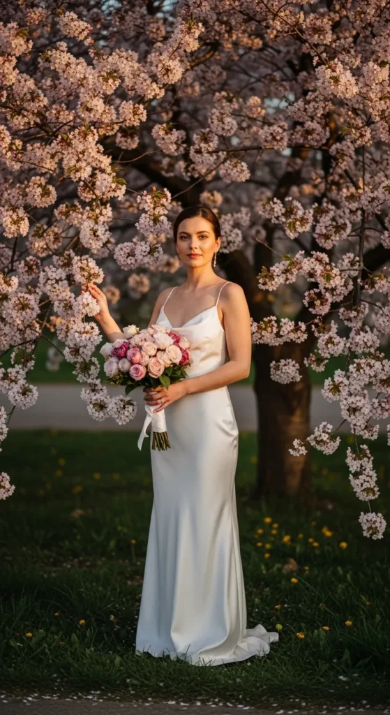 Satin Slip Wedding Dress