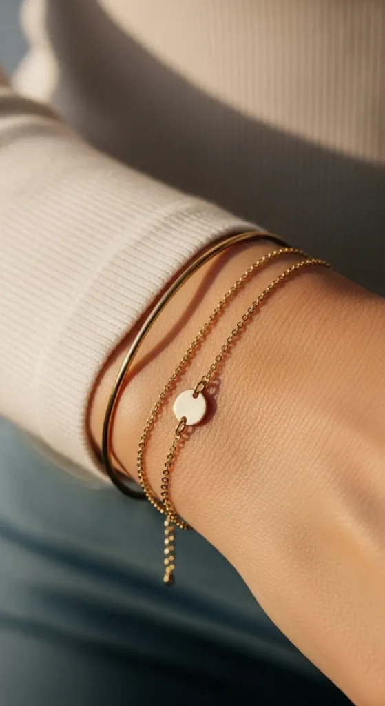 A Delicate Gold Bracelet or Bangle