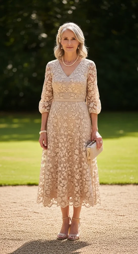 Embroidered Midi Dress