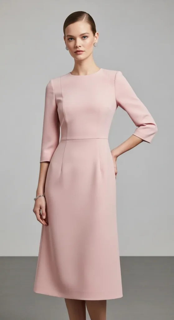 Blush Pink Tailored Suit Dress