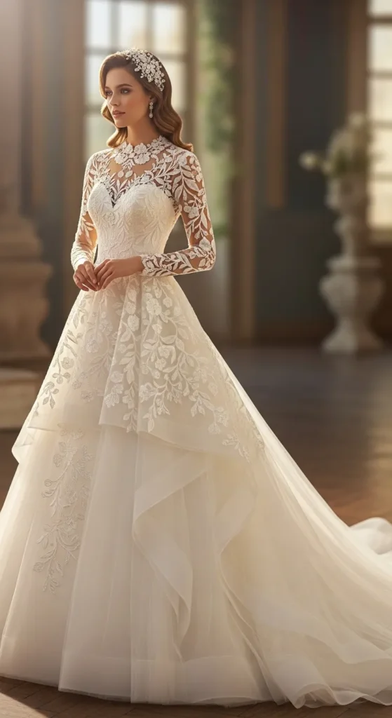 Floral Lace Sleeve Dress