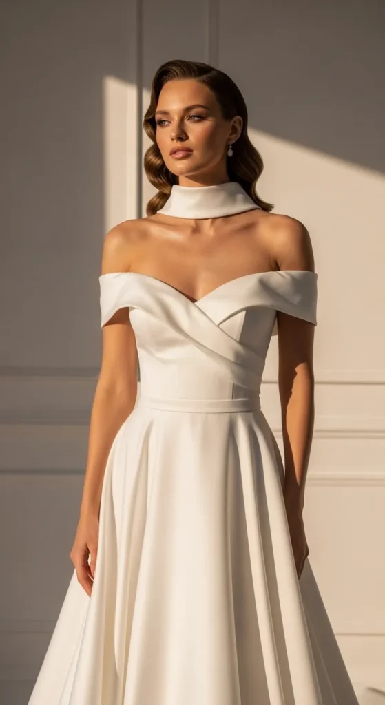Off-Shoulder Clean Line Dress