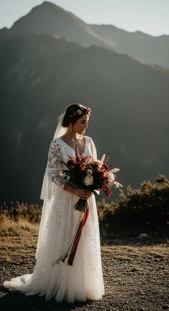 Layered Tulle Boho Wedding Dress