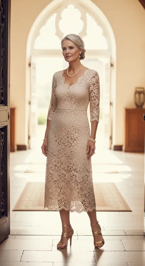 Classic Lace Midi Dress