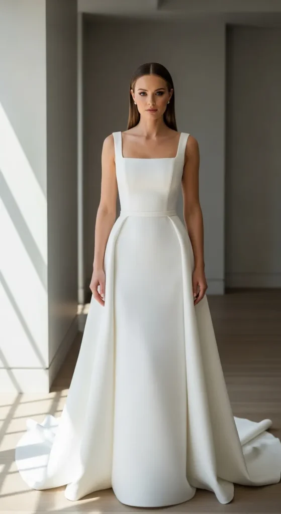 Square Neck Structured Gown