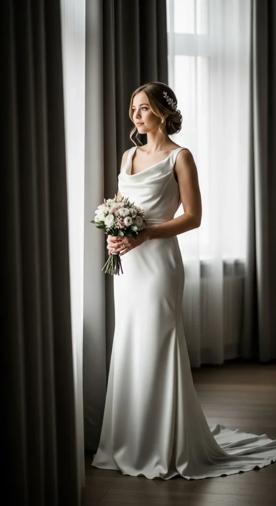 Minimal Satin Column Dress