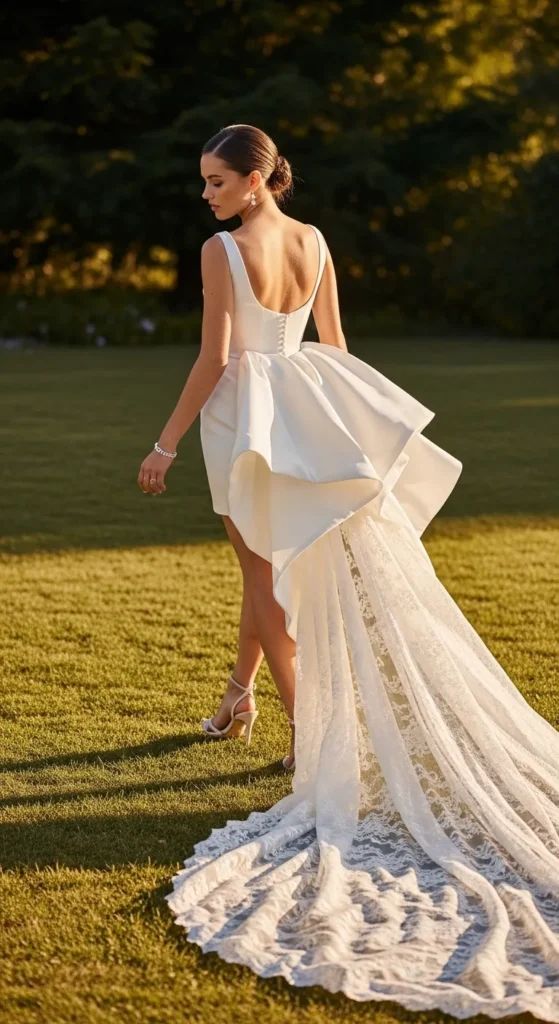  Mini Wedding Dress With a Train