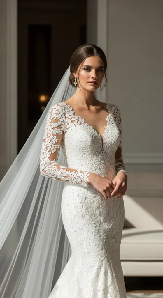 Long Sleeve Lace Mermaid Dress
