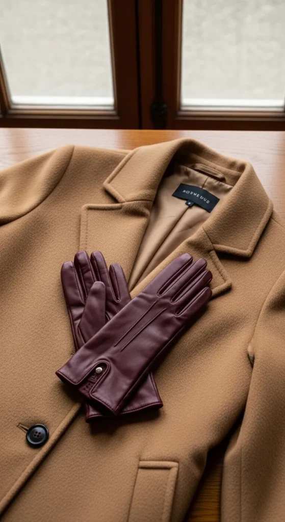 Faux Leather Gloves in a Rich Colour