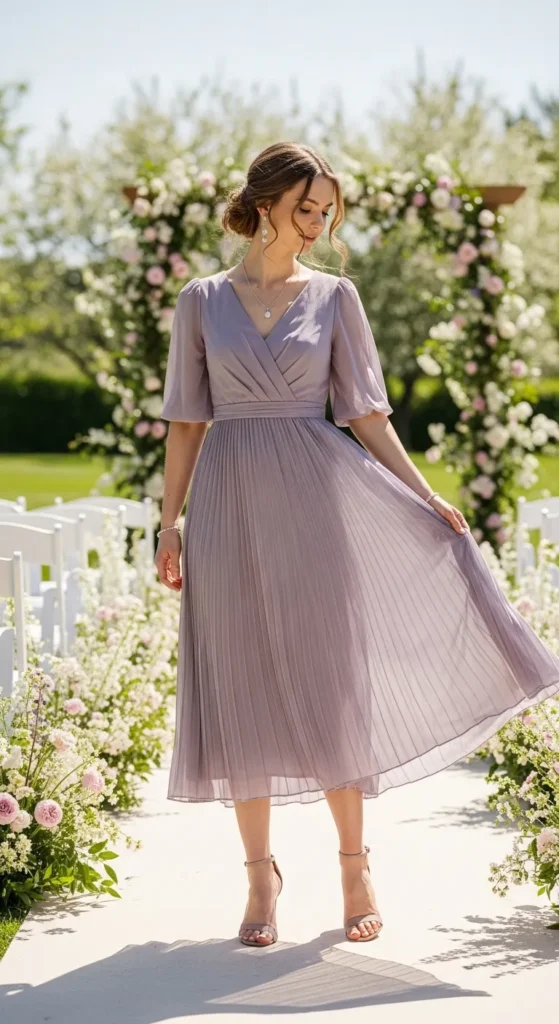 Pleated Chiffon Dress