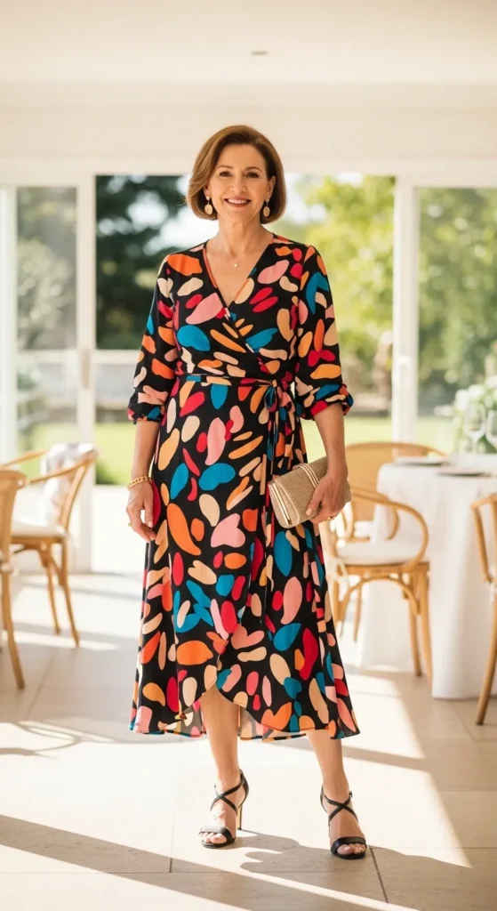 Printed Wrap Dress