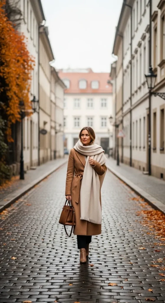 A Classic Wool Scarf in a Neutral Tone