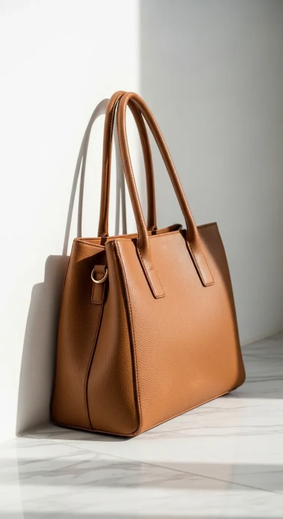 A Structured Faux Leather Tote
