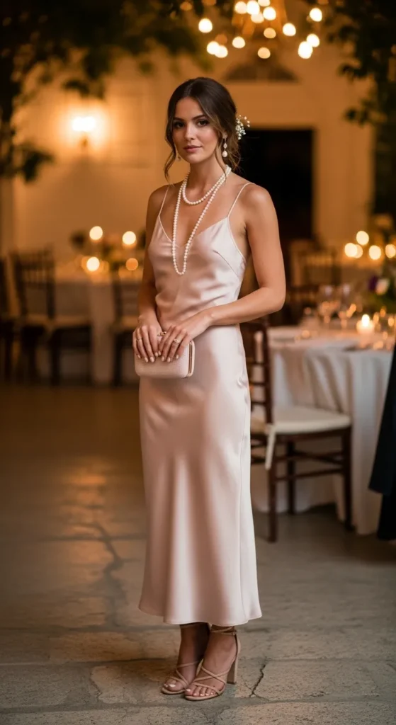  Blush Satin Slip Dress