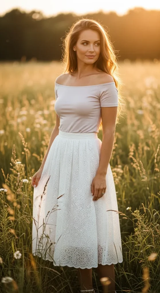 The Broderie Anglaise Skirt and Fitted Top