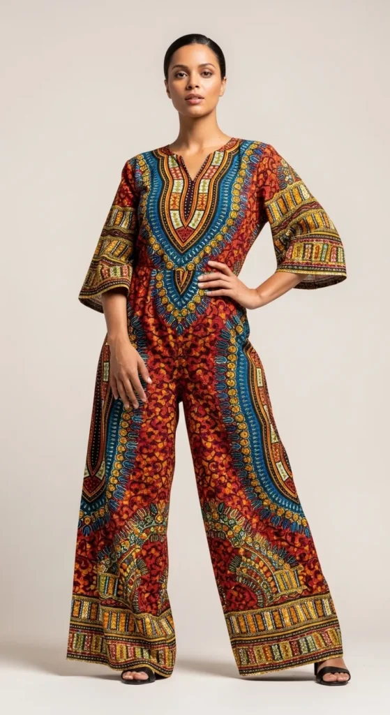  Boho Jumpsuit in African Print