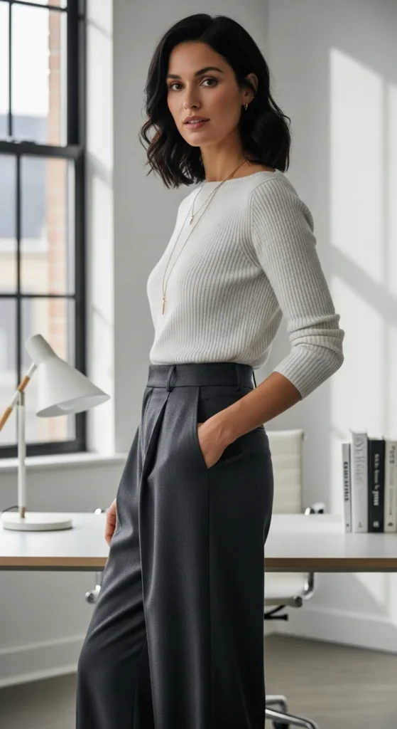 Tailored Trouser and Knit Sweater Look