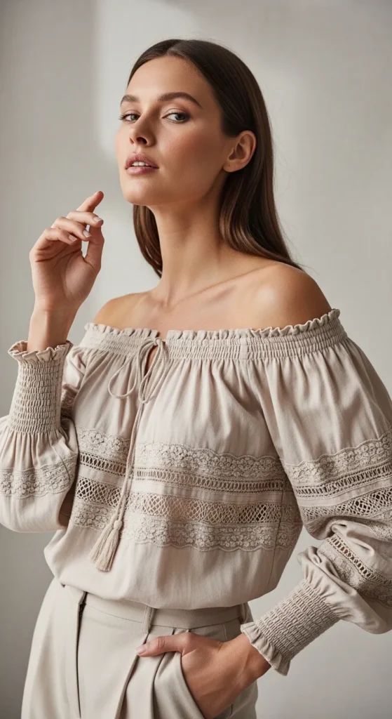 Off-Shoulder Peasant Top Silhouette