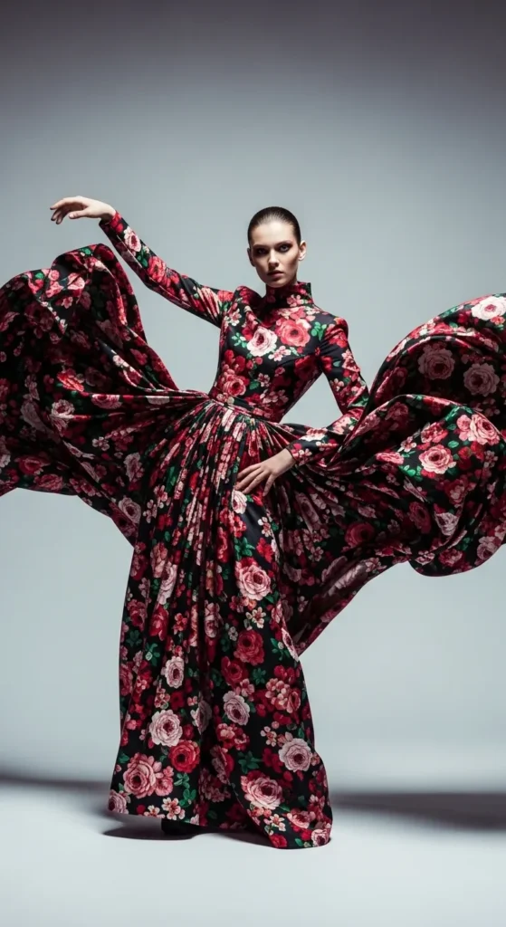 The Asymmetric Floral Maxi with Minimal Accessories