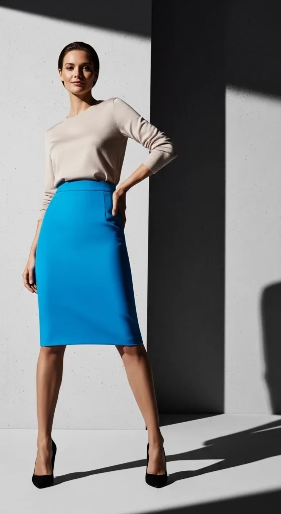 The Bold Color Pencil Skirt Statement Look