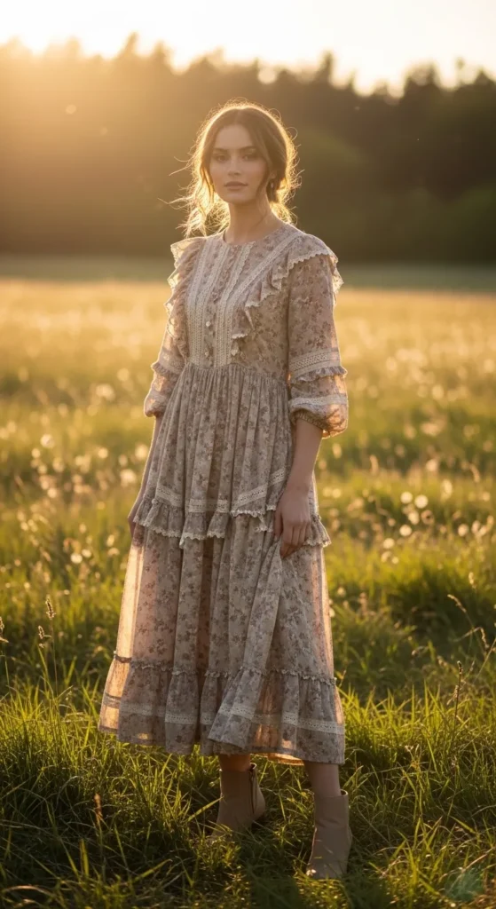 The Prairie Dress and Ankle Boot Combination
