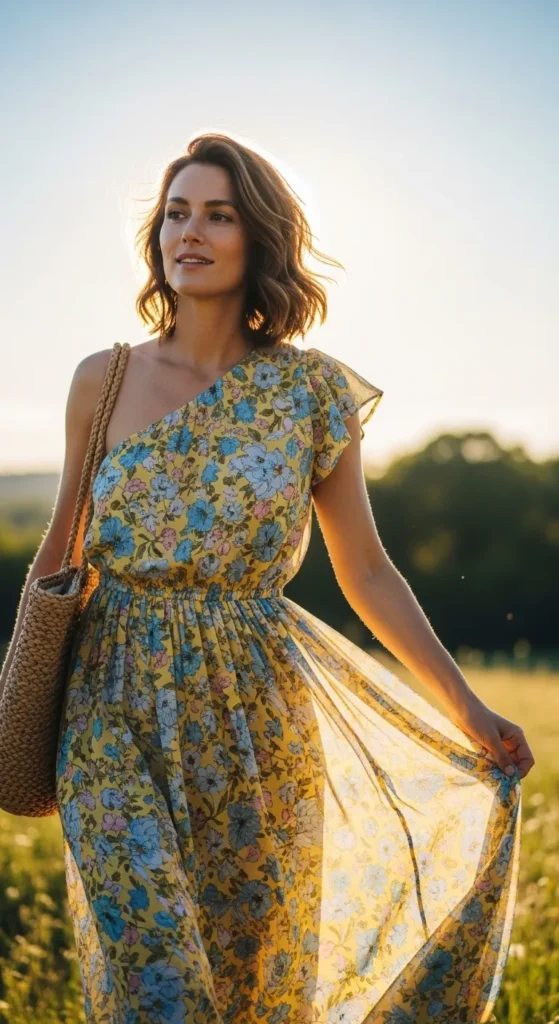 The One Shoulder Sundress Casual Look