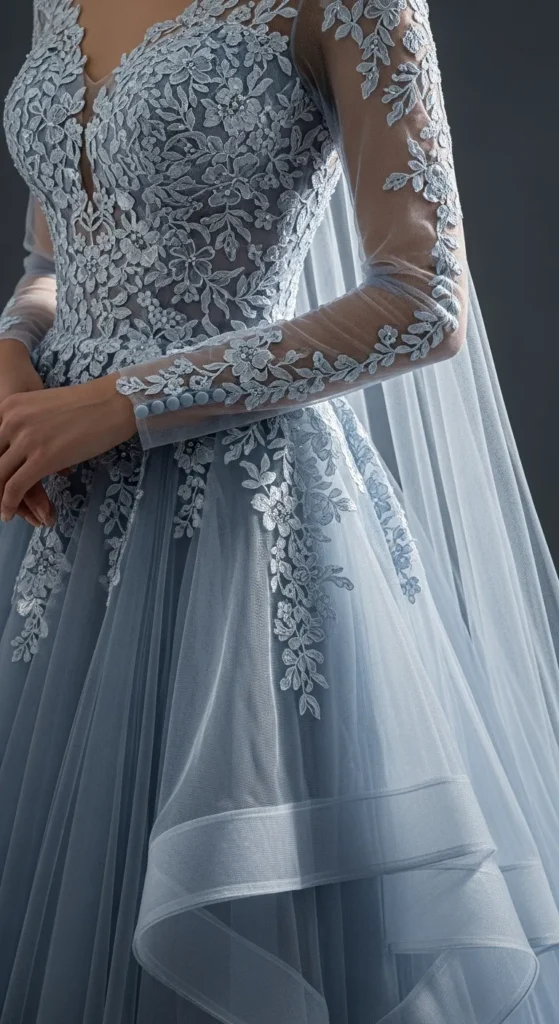 Dusty Blue Vintage Inspired Gown
