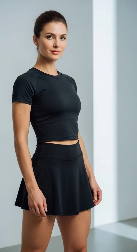 Black Tennis Skirt and Monochrome