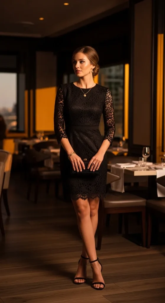 Black Lace Mini Dress